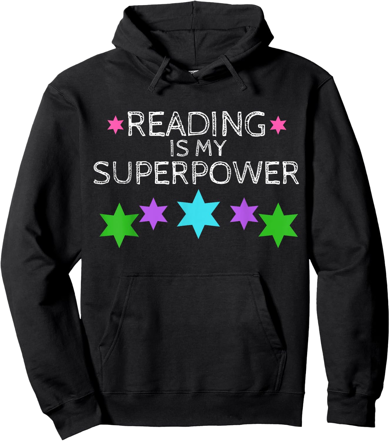 Reading is My Superpower Boy Girl Book Lover Reader T Shirt Hoodie - Hoodie | Black