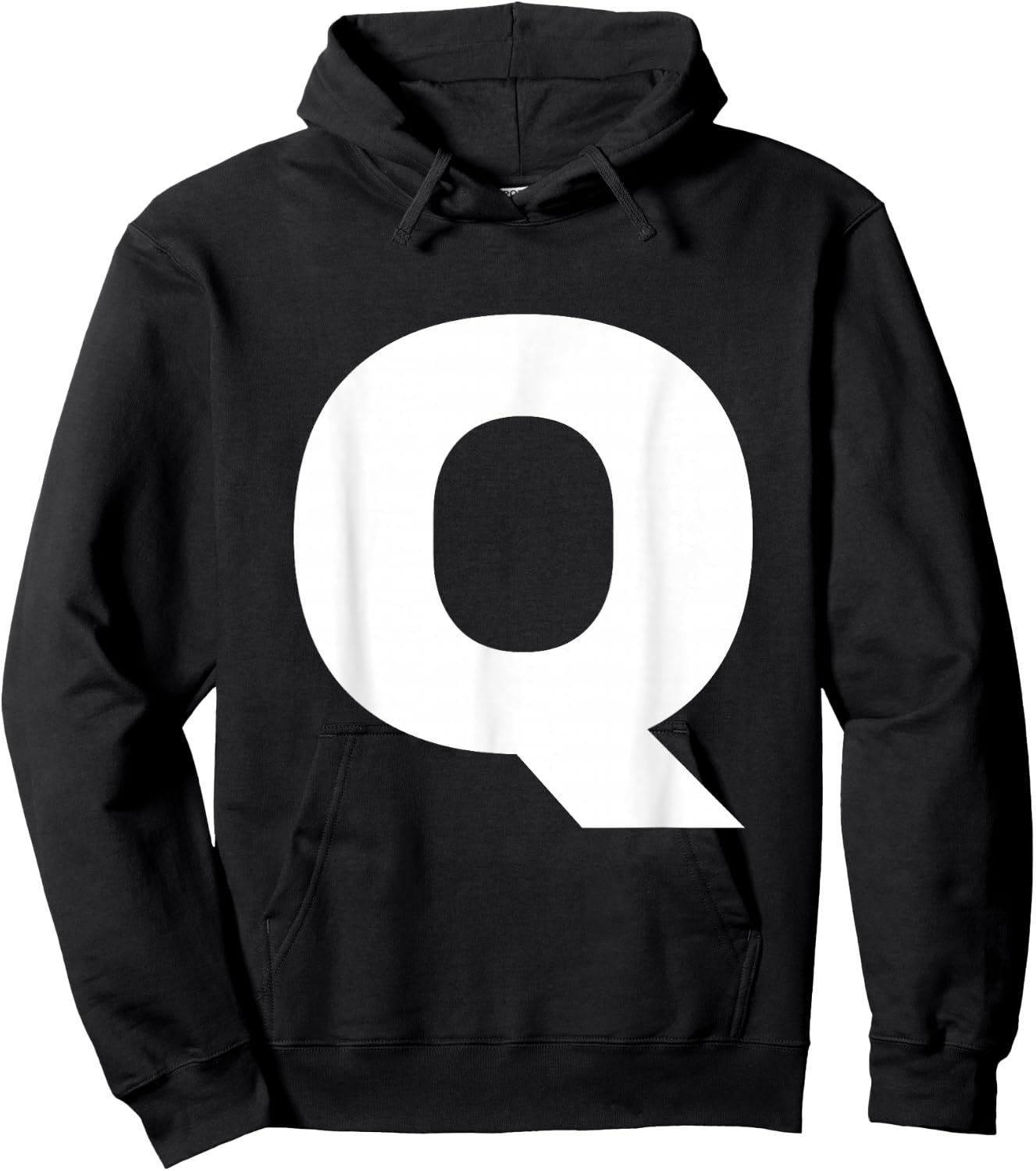 Bold Letter Q - Alphabet Characters Big Font Capital Letters Hoodie - Hoodie | Black