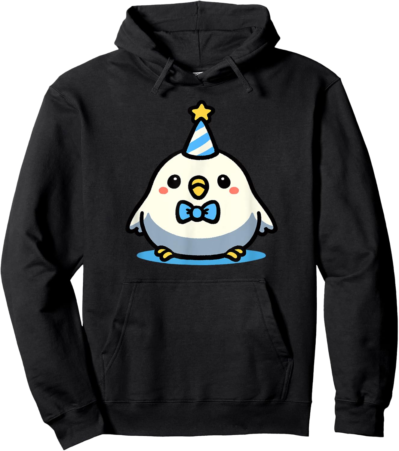Kawaii Party Budgie Art Cute Parakeet Doodle Hoodie - Hoodie | Black