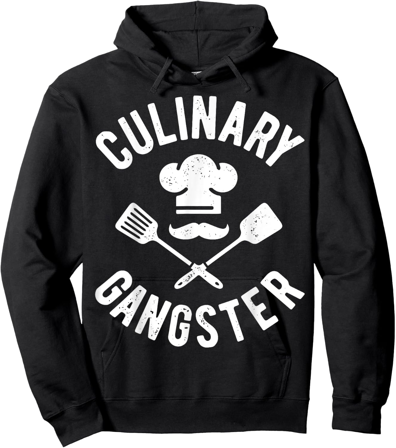 Chef Culinary Gangster Men Women Cook Cooking Hat Vintage Hoodie - Hoodie | Black