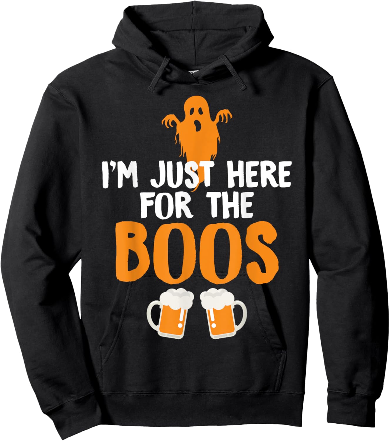 I'm Just Here For The Boos Beer Shirt Funny Halloween Hoodie - Hoodie | Black