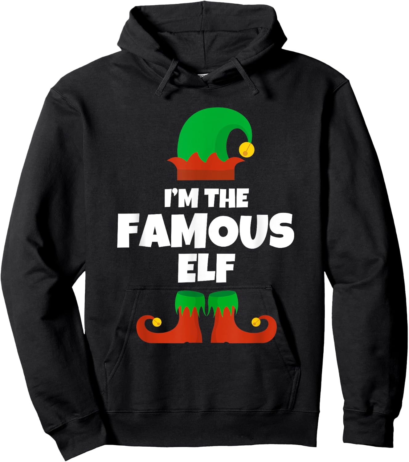 I'm The Famous Elf Family Pajama Christmas Funny Hoodie - Hoodie | Black