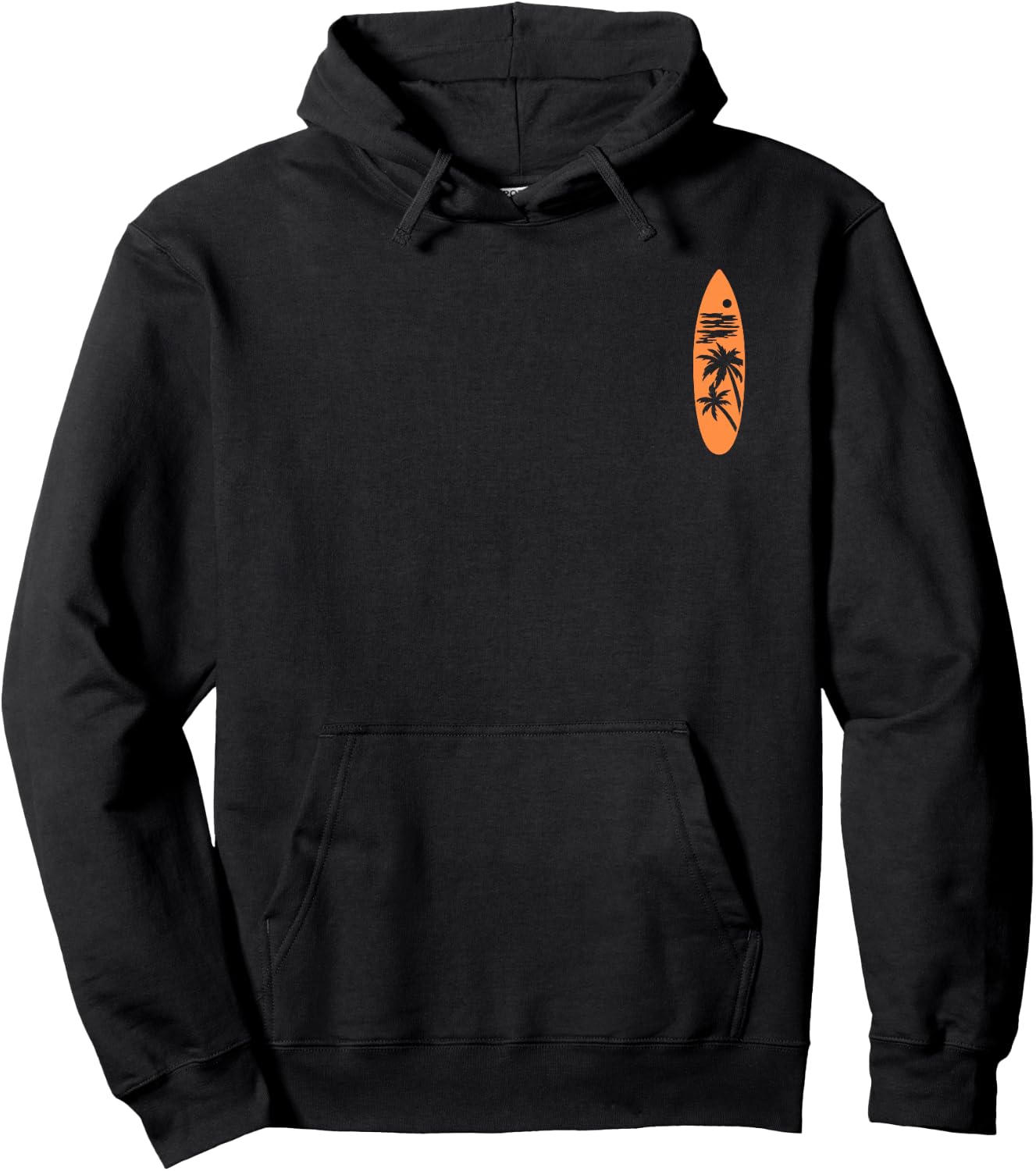 Preppy Vintage Surfer Style Beach Bum Front and Back Hoodie - Hoodie | Black