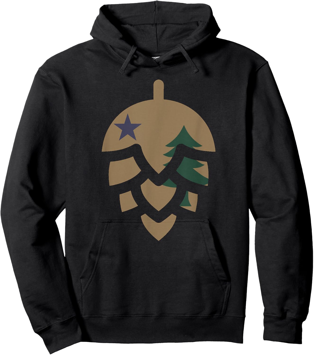 1901 Historic Maine State Flag - Craft Beer Hops Hoodie - Hoodie | Black