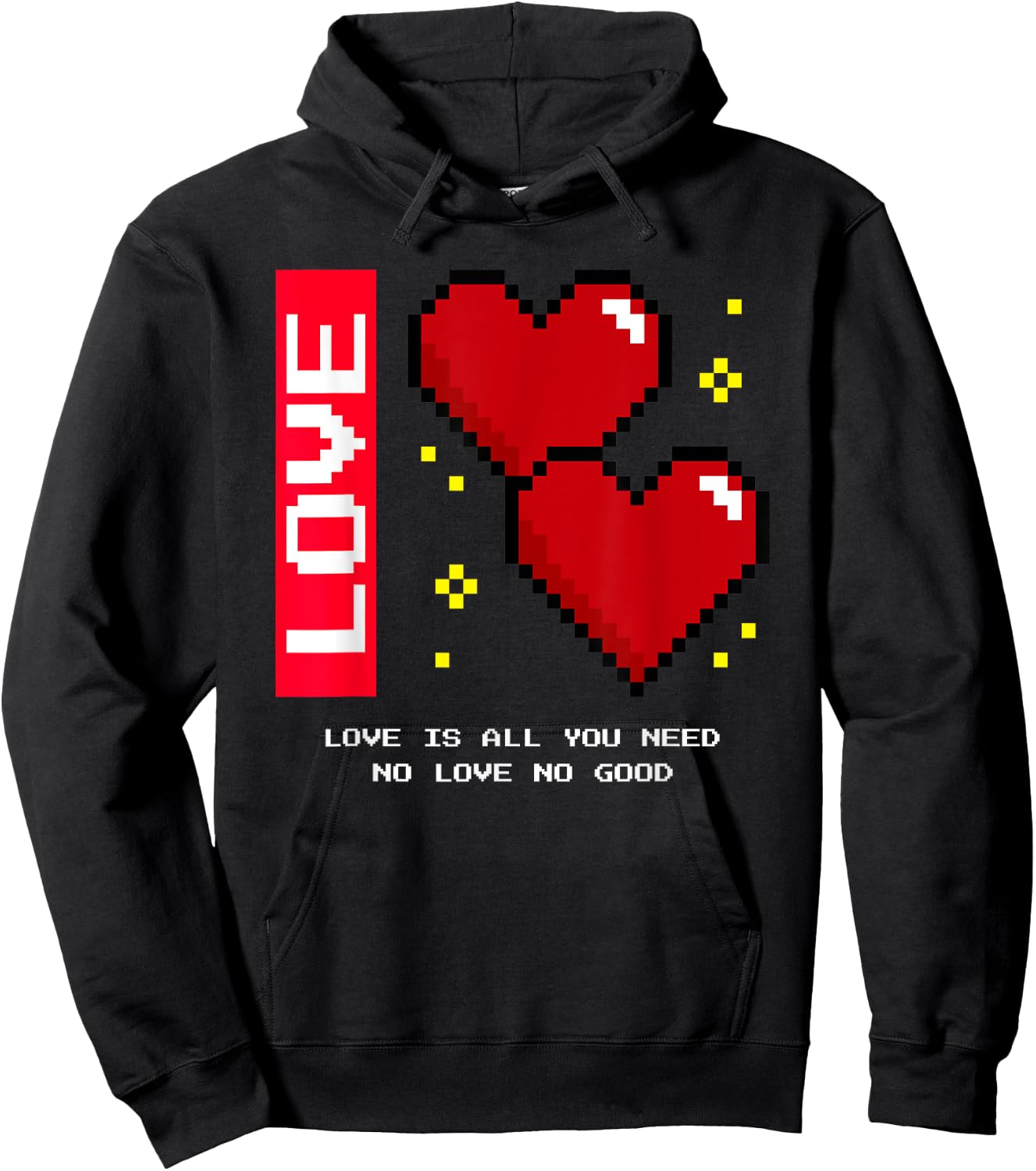 Love Is All You Need - No Love No Good (Heart) , black Hoodie - Hoodie | Black