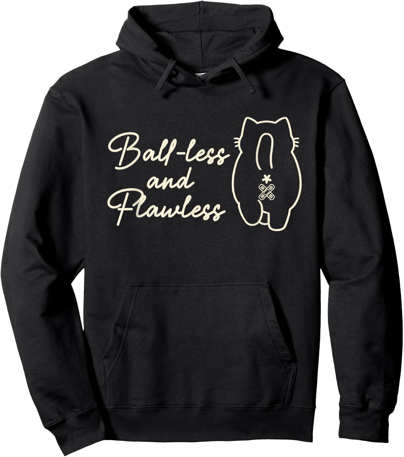 Cat Lover Vet Tech Ball-less And Flawless Cat Butt Women Hoodie - Hoodie | Black