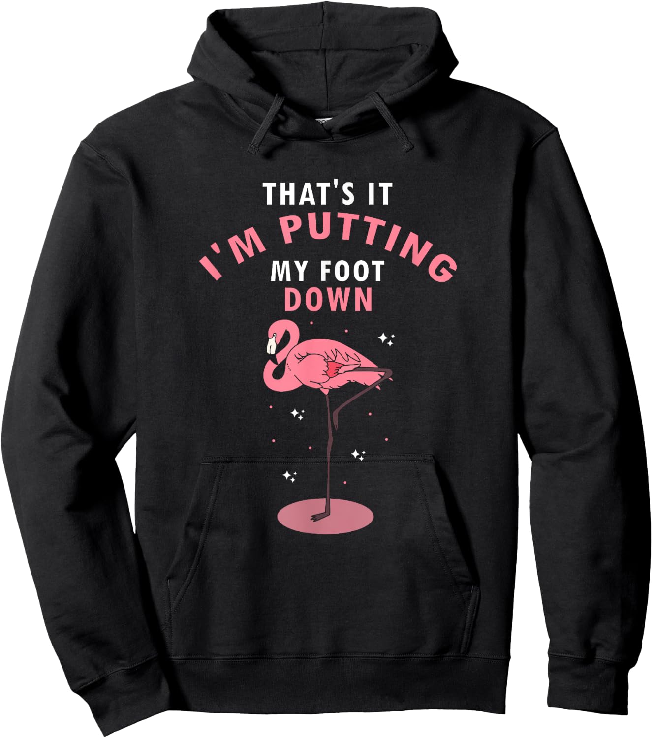 Flamingo Funny That's It I'm Putting My Foot Down Hoodie - Hoodie | Black