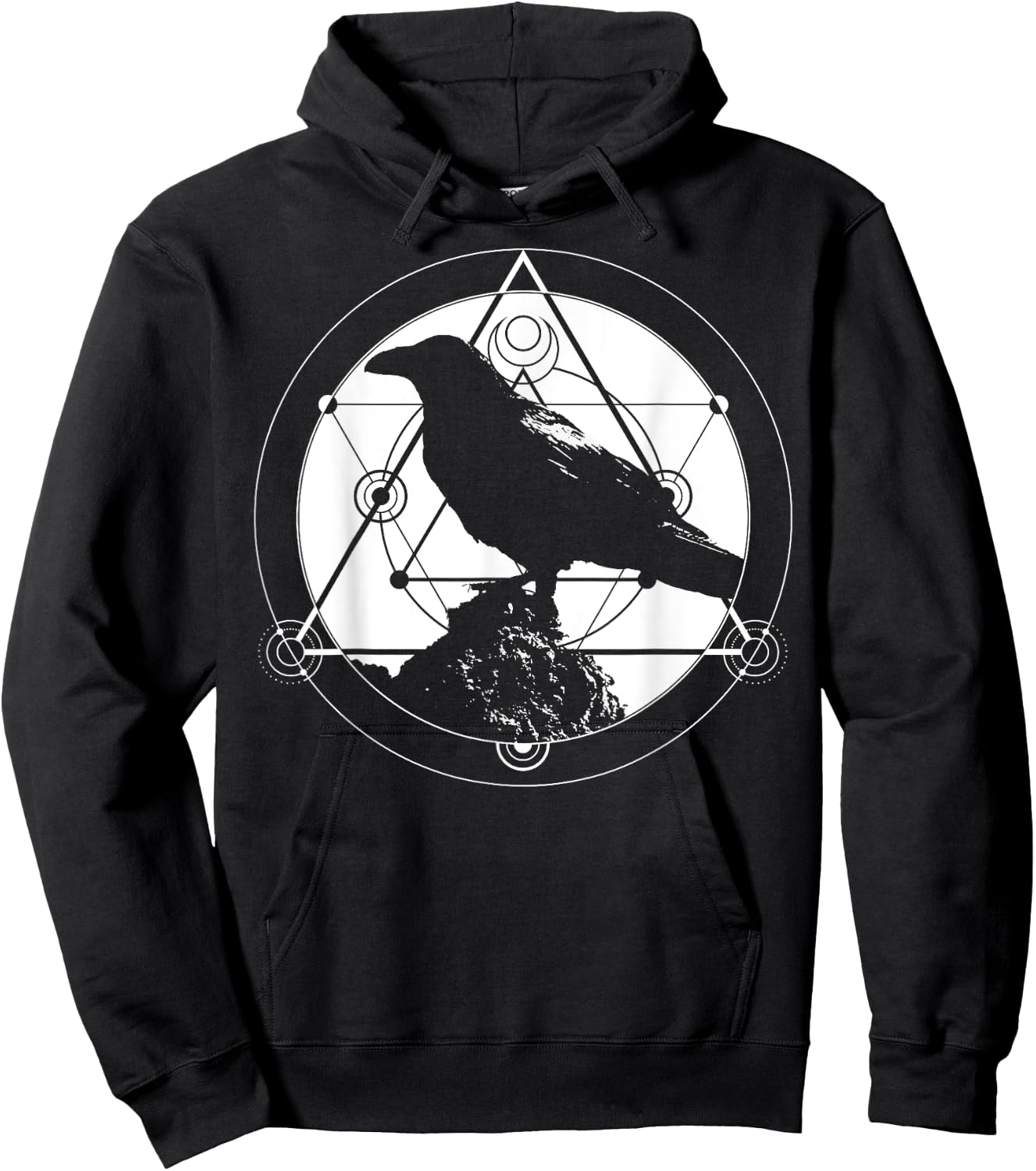 Dark Raven Silhouette Gift design for Crow Raven Fans Hoodie - Hoodie | Black