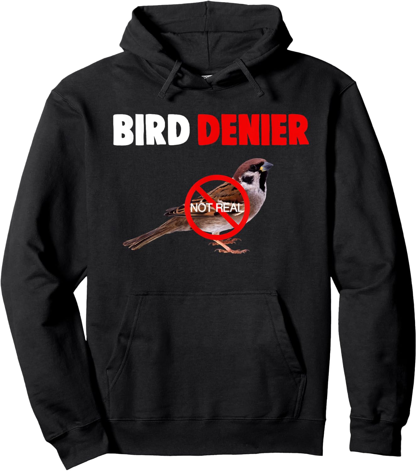Bird Denier Not Real Funny Animals Saying Humorous Hoodie - Hoodie | Black