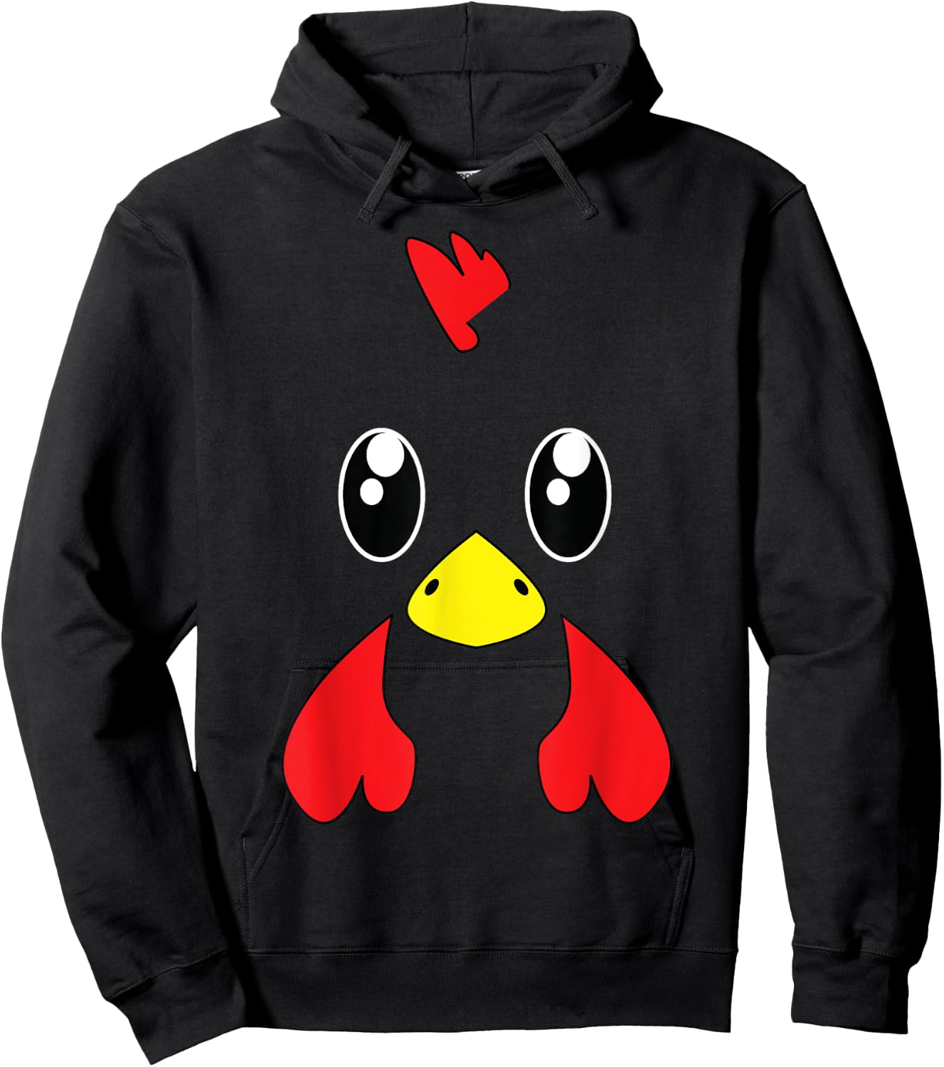 Chicken Costume Halloween Chicken Face Rooster Funny Hoodie - Hoodie | Black