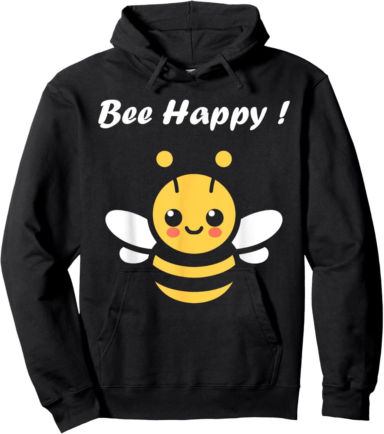 Cute Little Bee Funny Minimalist Bee Happy , Black, S Hoodie - Hoodie | Black