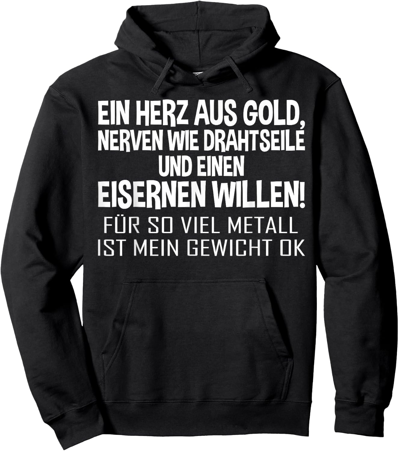with Funny Slogan "Ein Herz aus Gold" [German Language], black Hoodie - Hoodie | Black