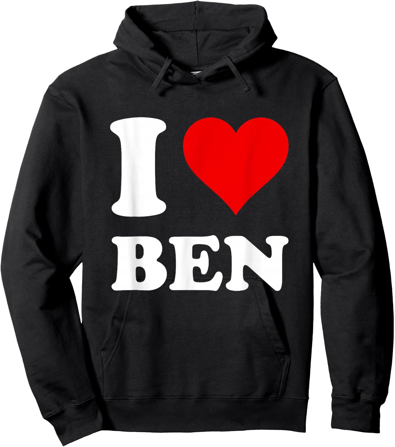 Red Heart Graphic I Love Ben Hoodie - Hoodie | Black