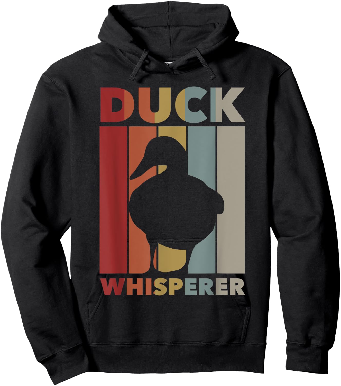 Retro Duck Water Bird - Vintage Duck Whisperer Hoodie - Hoodie | Black