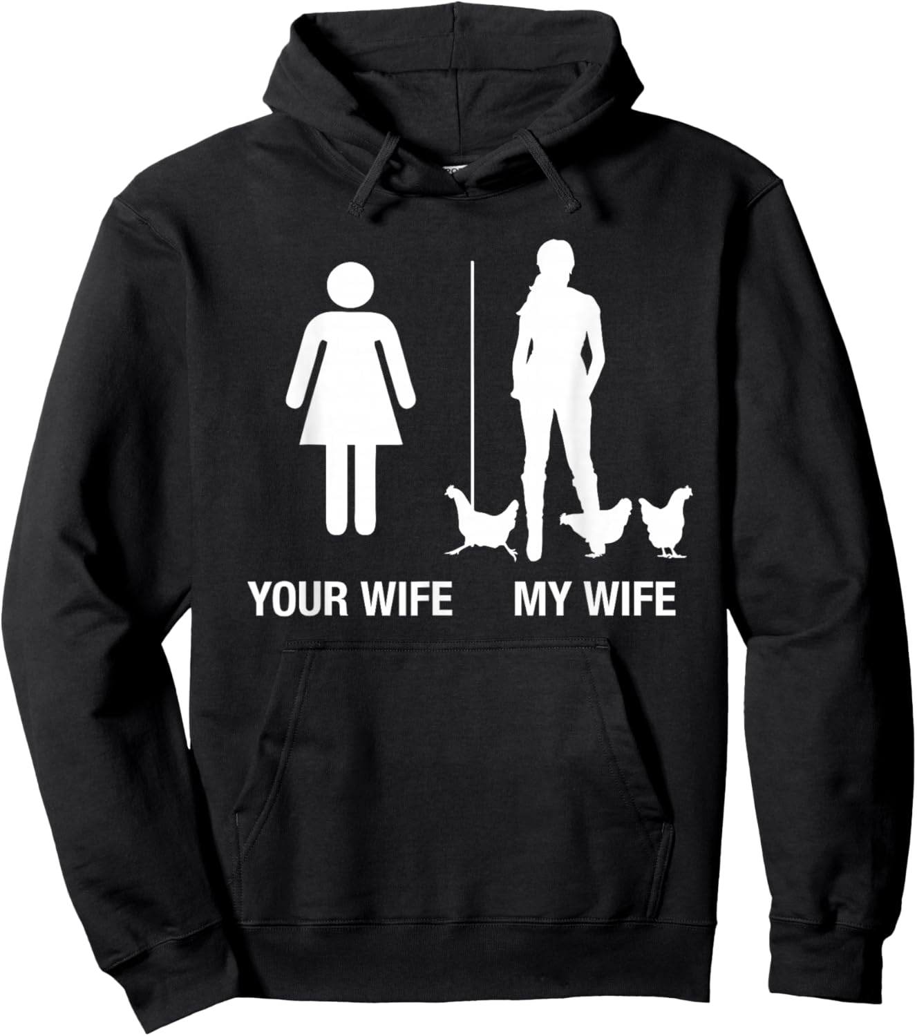 Your Wife My Wife Chicken Lady Farmer Husband Gift Hoodie - Hoodie | Black