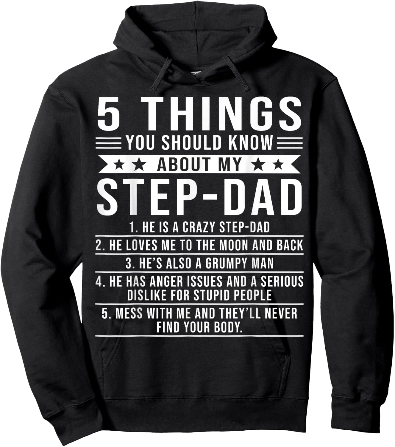 5 Things You Should Know About My Step-Dad Father's Day Hoodie - Hoodie | Black