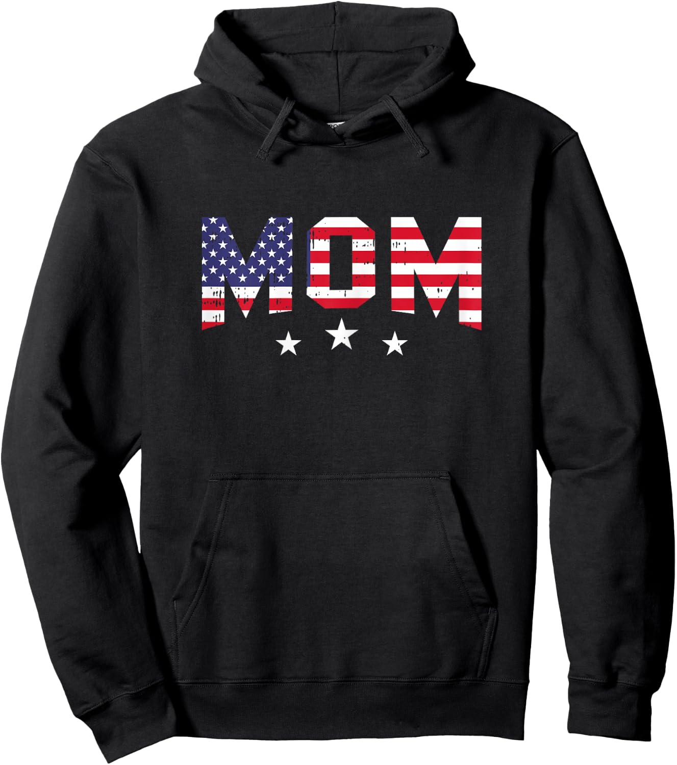 4th Of July Mom Vintage Stars And Stripe Patriotic Mother Women Hoodie - Hoodie | Black