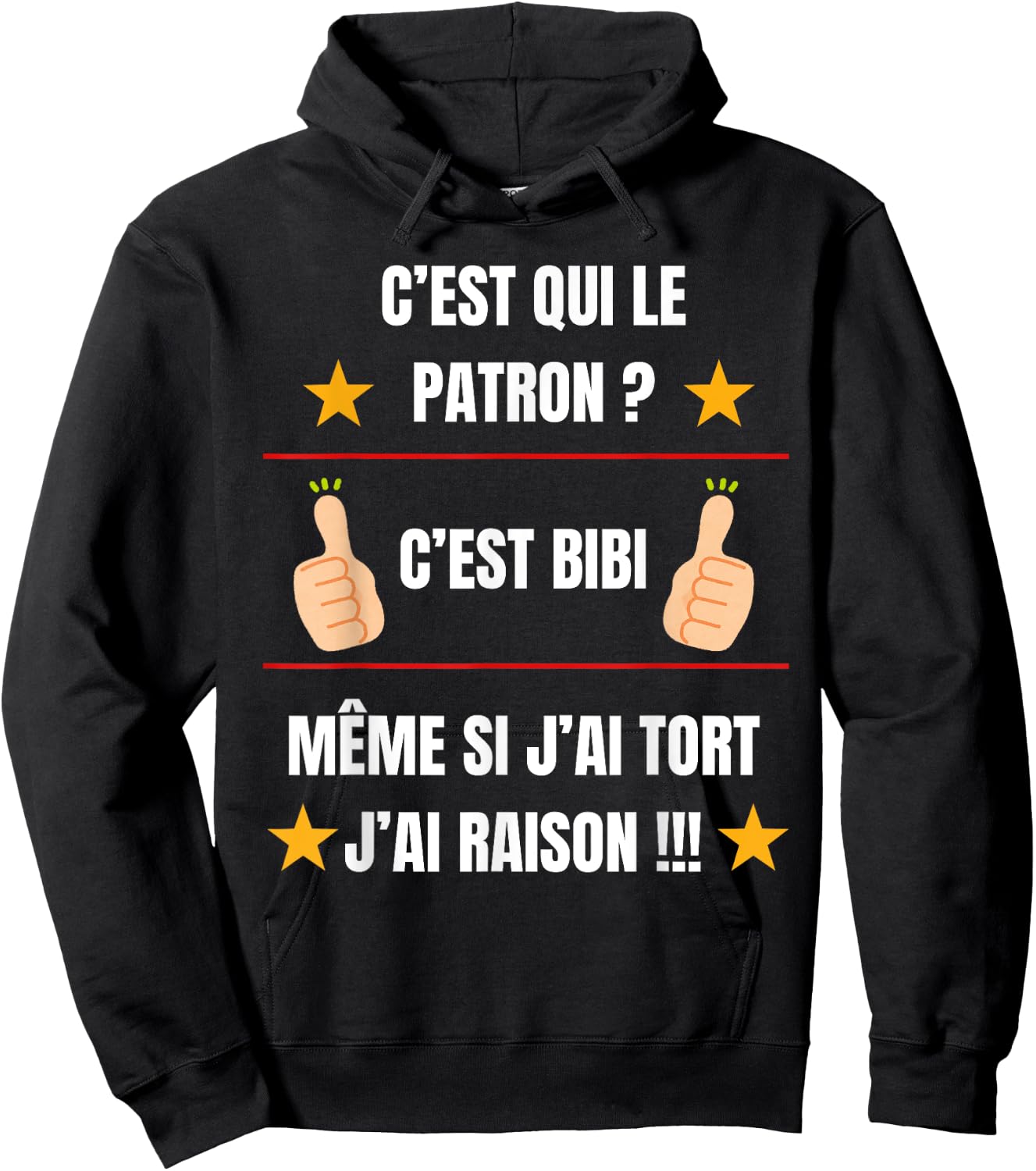 c'est qui le patron , Black, S Hoodie - Hoodie | Black