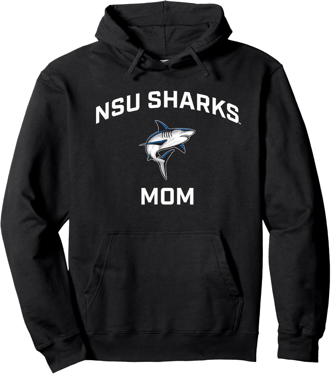 Nova Southeastern University Sharks Arched Mom Hoodie - Hoodie | Black