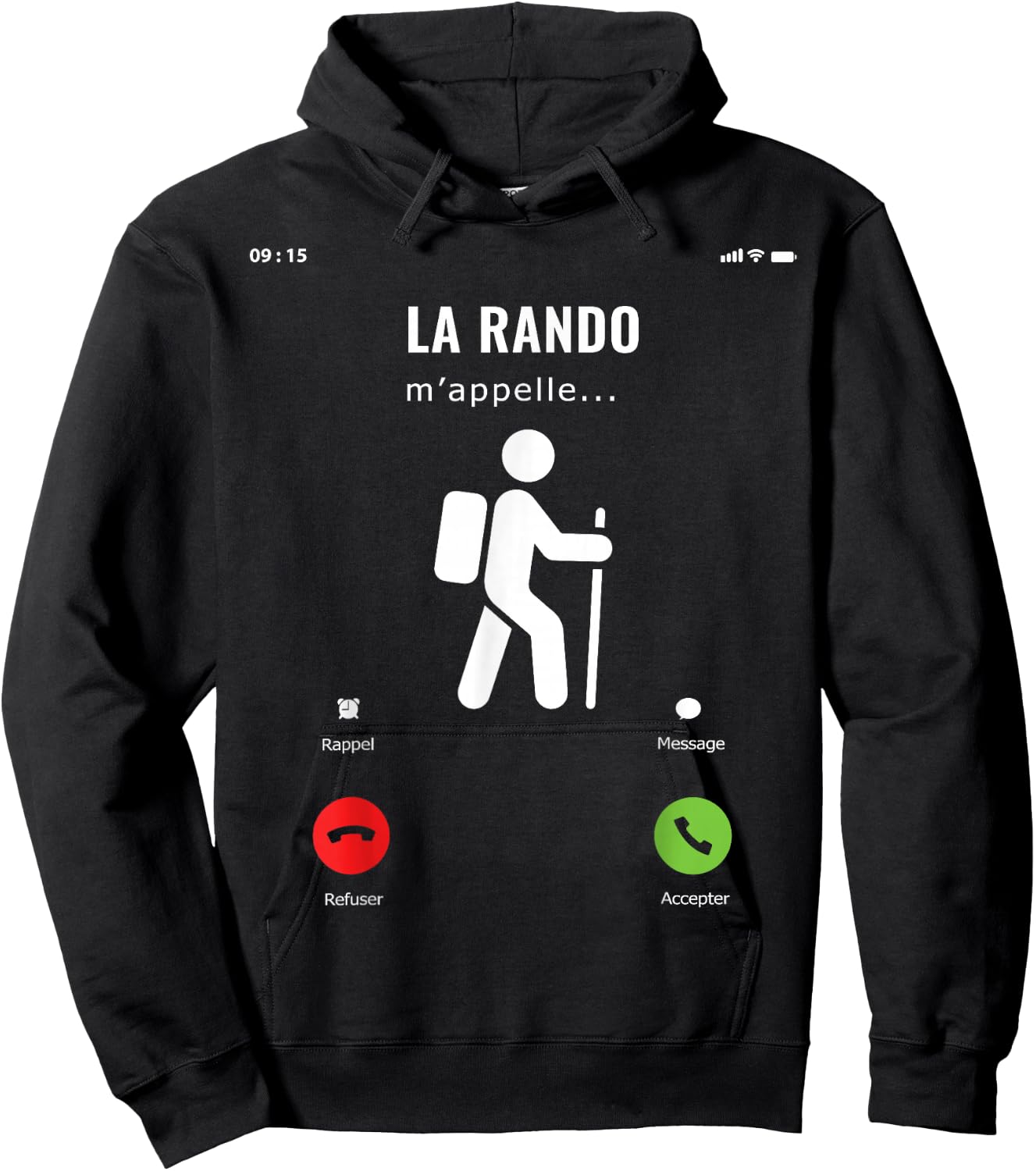 Funny Gift Hiker Mountains Hiking Hiking M'appelle , Black, S Hoodie - Hoodie | Black