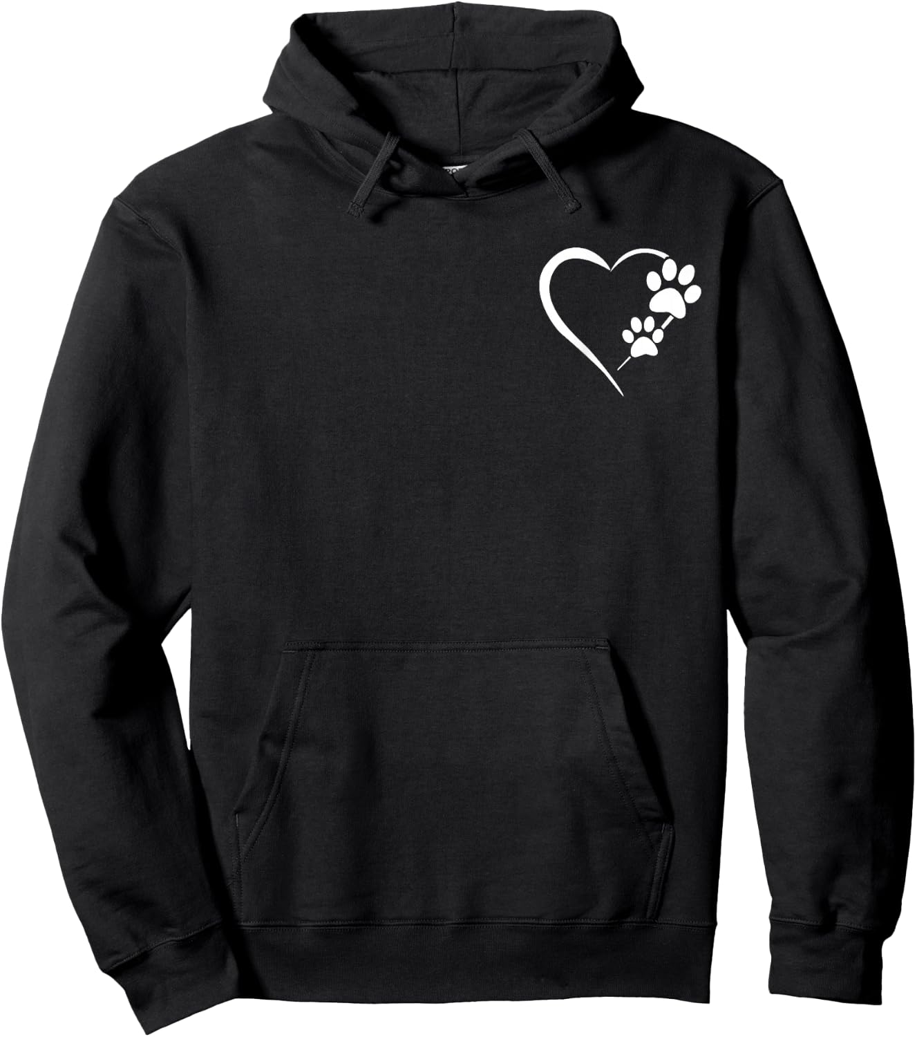 Paw Print Dog Paw Cute Dog Love Heart White Black Dog Hoodie - Hoodie | Black