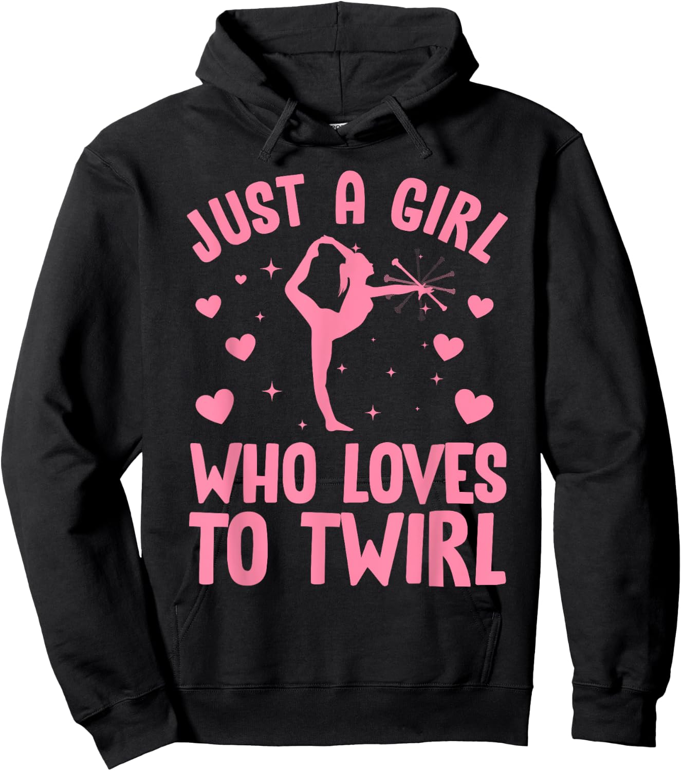 Best Baton Twirling Art Girls Twirler Majorette Hoodie - Hoodie | Black