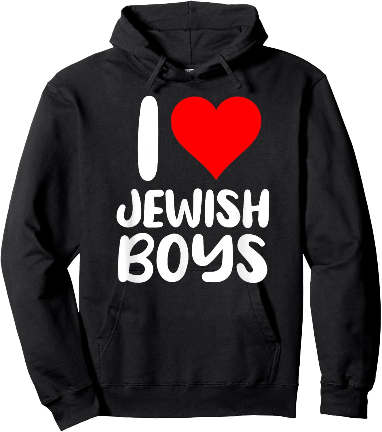I Love - Heart - Jewish Boys - Funny Jew Quote Humor Dating Hoodie - Hoodie | Black