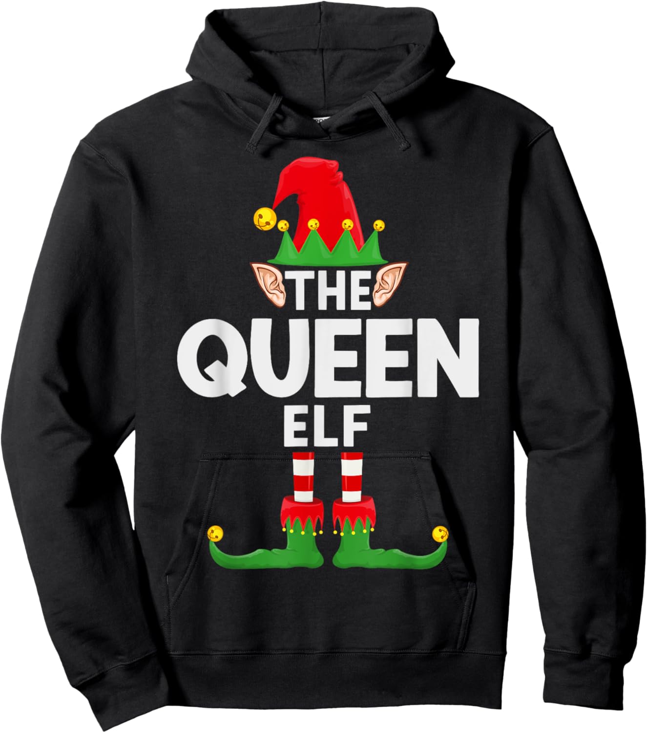 The Queen Elf Family Christmas Pajama Party Hoodie - Hoodie | Black