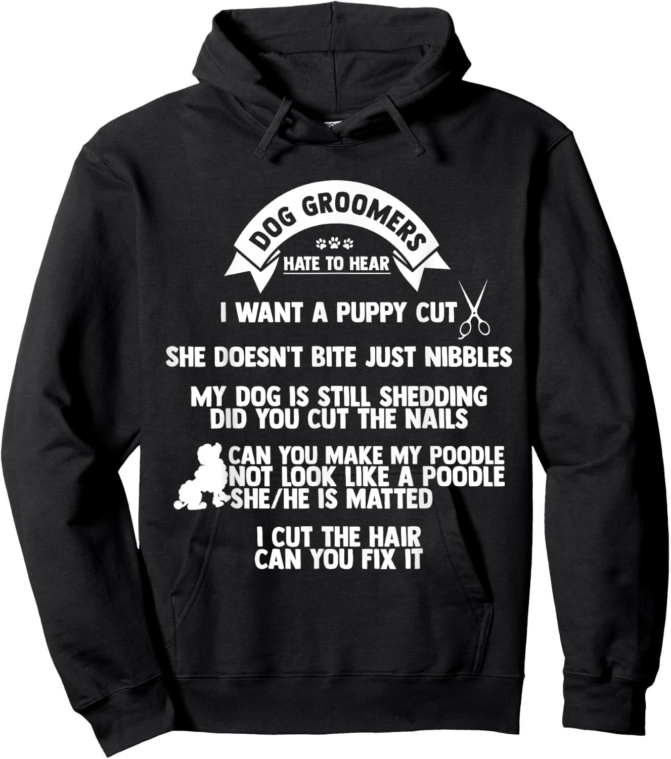 Dog hairdressers hate to hear it, Furologist dog hairdresser Hu Hoodie - Hoodie | Black