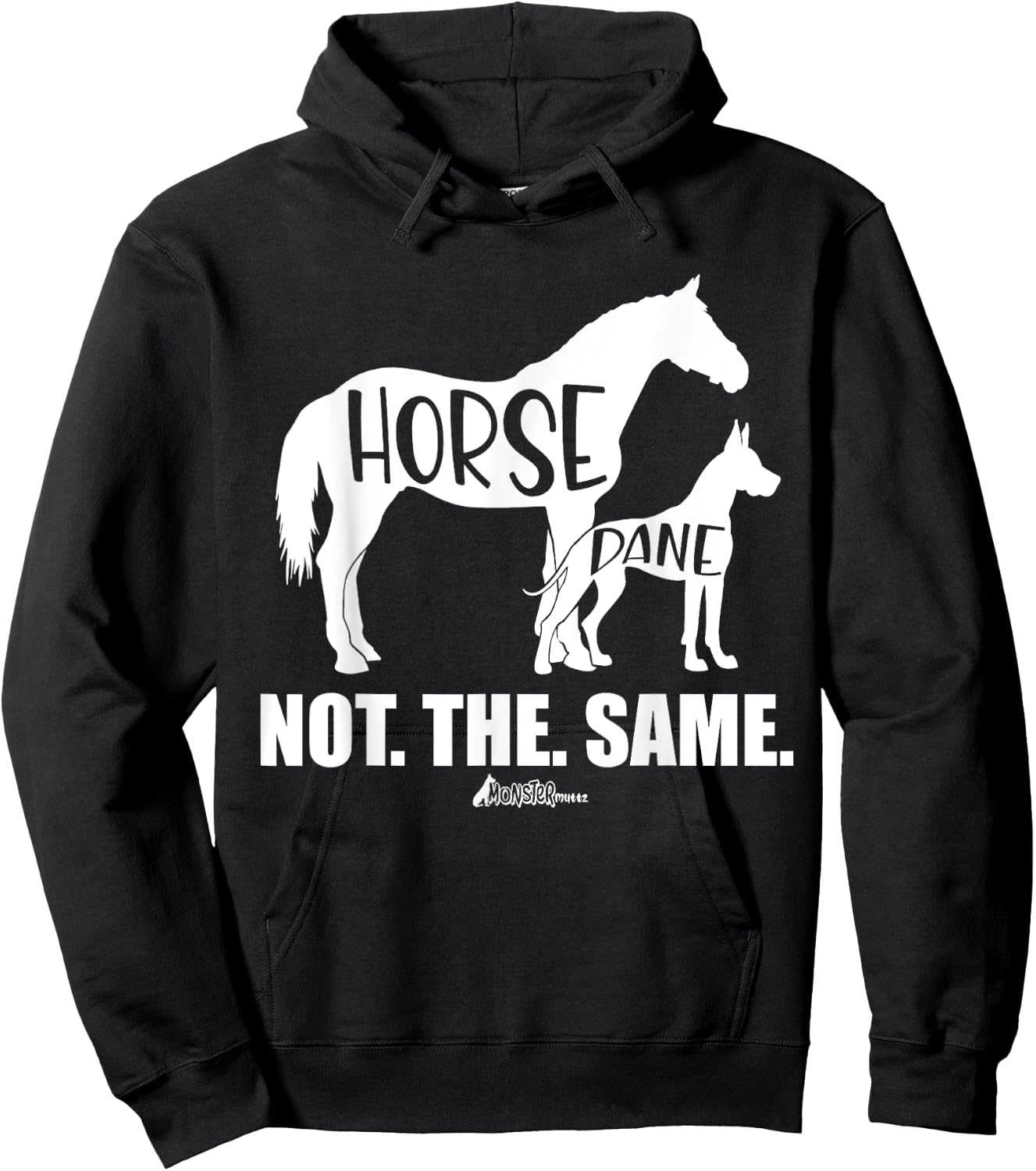 Cute Great Dane Top, Funny Dog Mom Horse Dane Not The Same Hoodie - Hoodie | Black