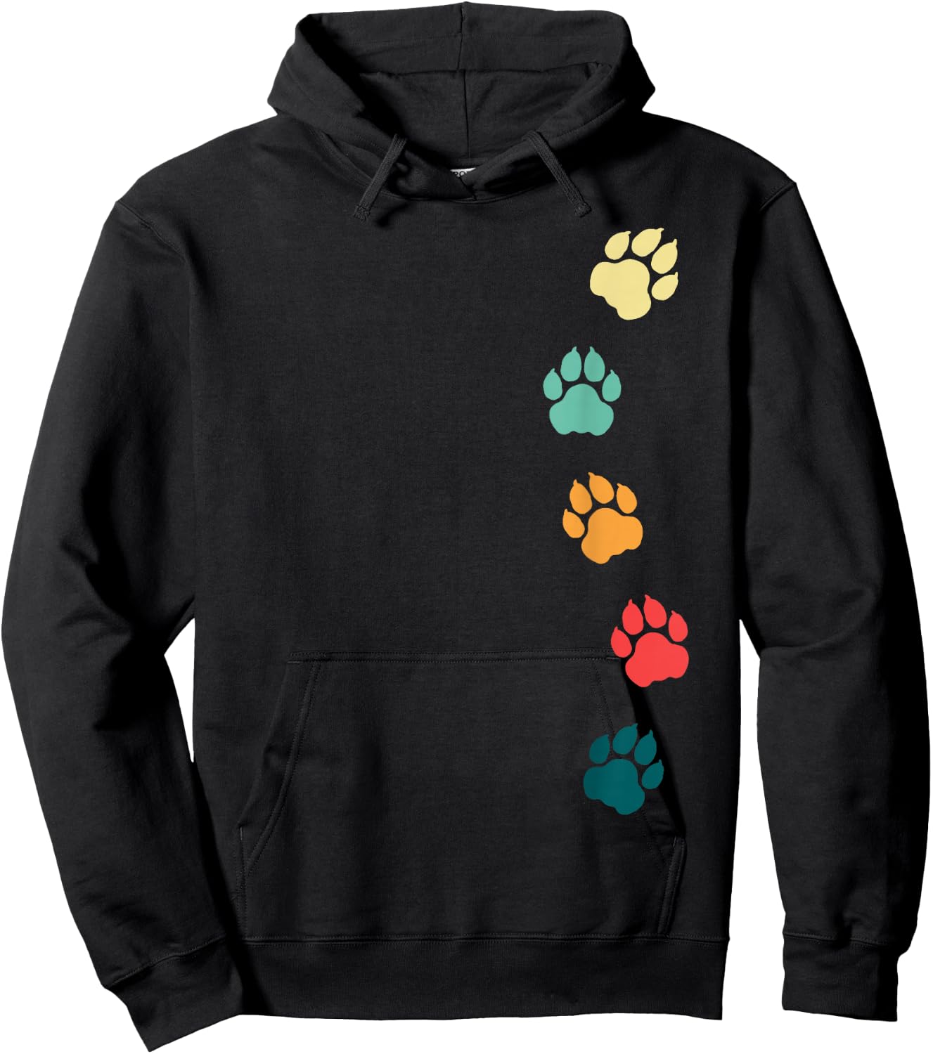 Lion Paw Print Cheetah Footprint Tiger Print Paw Leopard Hoodie - Hoodie | Black