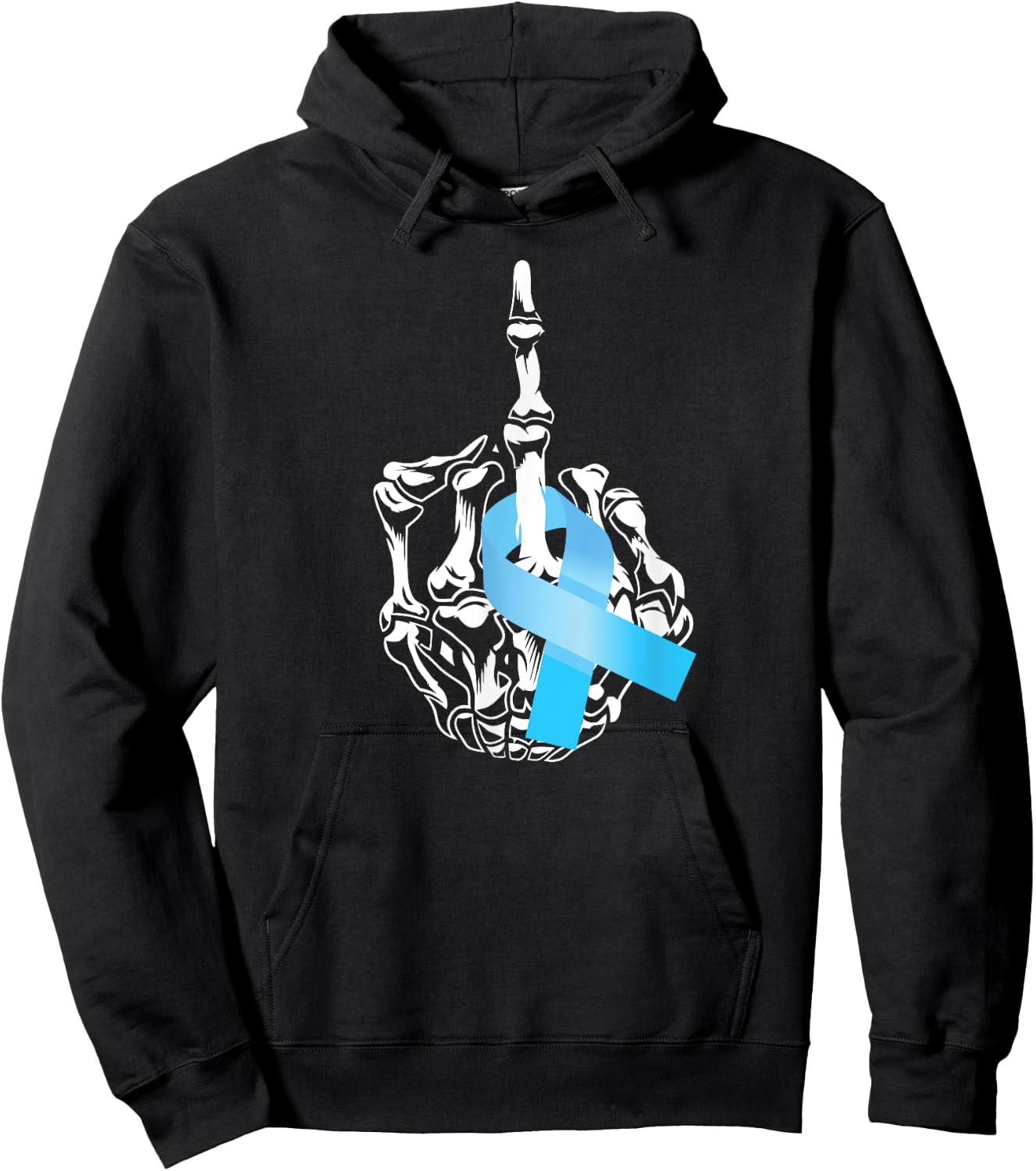 Fuck Prostate Cancer Middle Finger Prostate Cancer Awareness Hoodie - Hoodie | Black