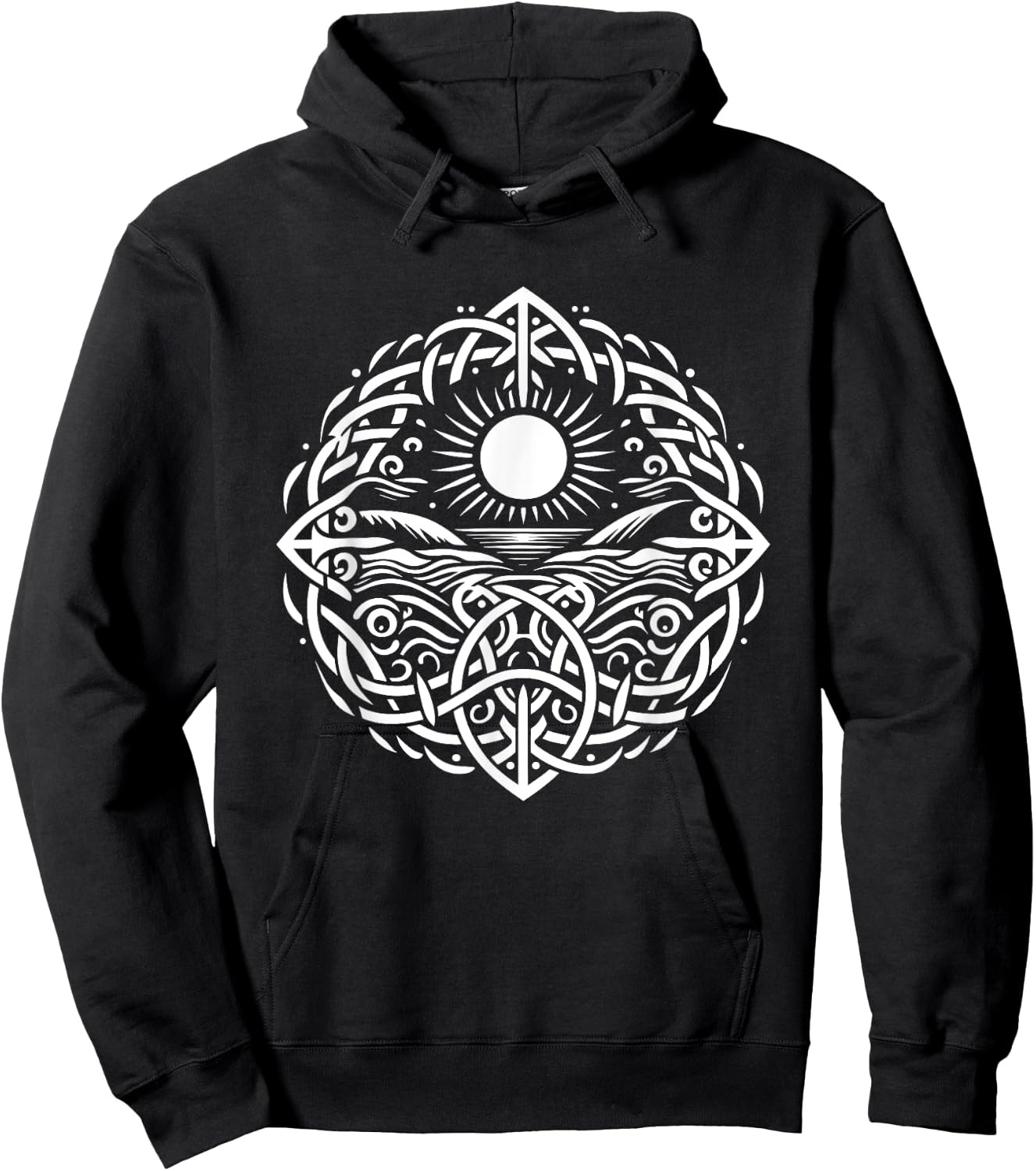 Celtic Hand Carving s Sun, Seas s Celtic Dreams Hoodie - Hoodie | Black