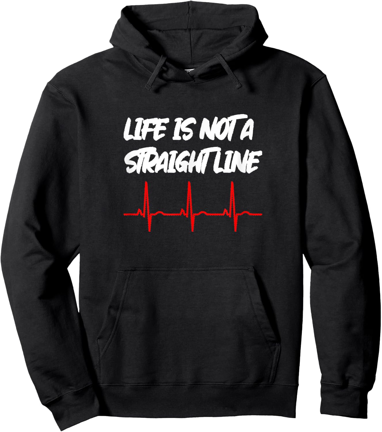 Life Is Not A Straight Line - ECG Edition Hoodie - Hoodie | Black