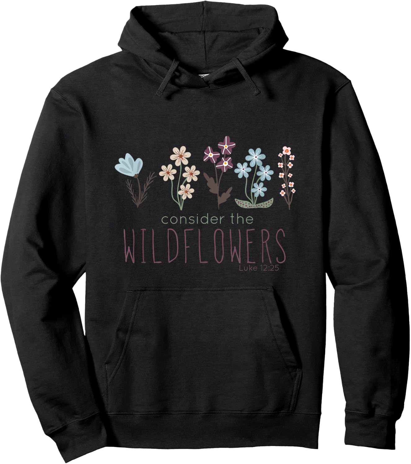 Consider The Wildflowers, Christian Scripture , Gardening Hoodie - Hoodie | Black