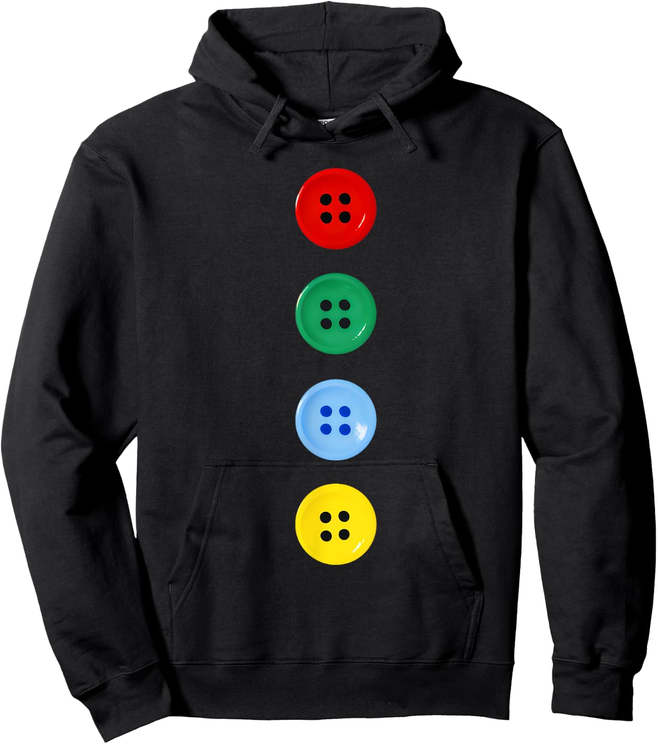 Four Groovy Buttons Blue Cat Funny Halloween Costume Kids Hoodie - Hoodie | Black