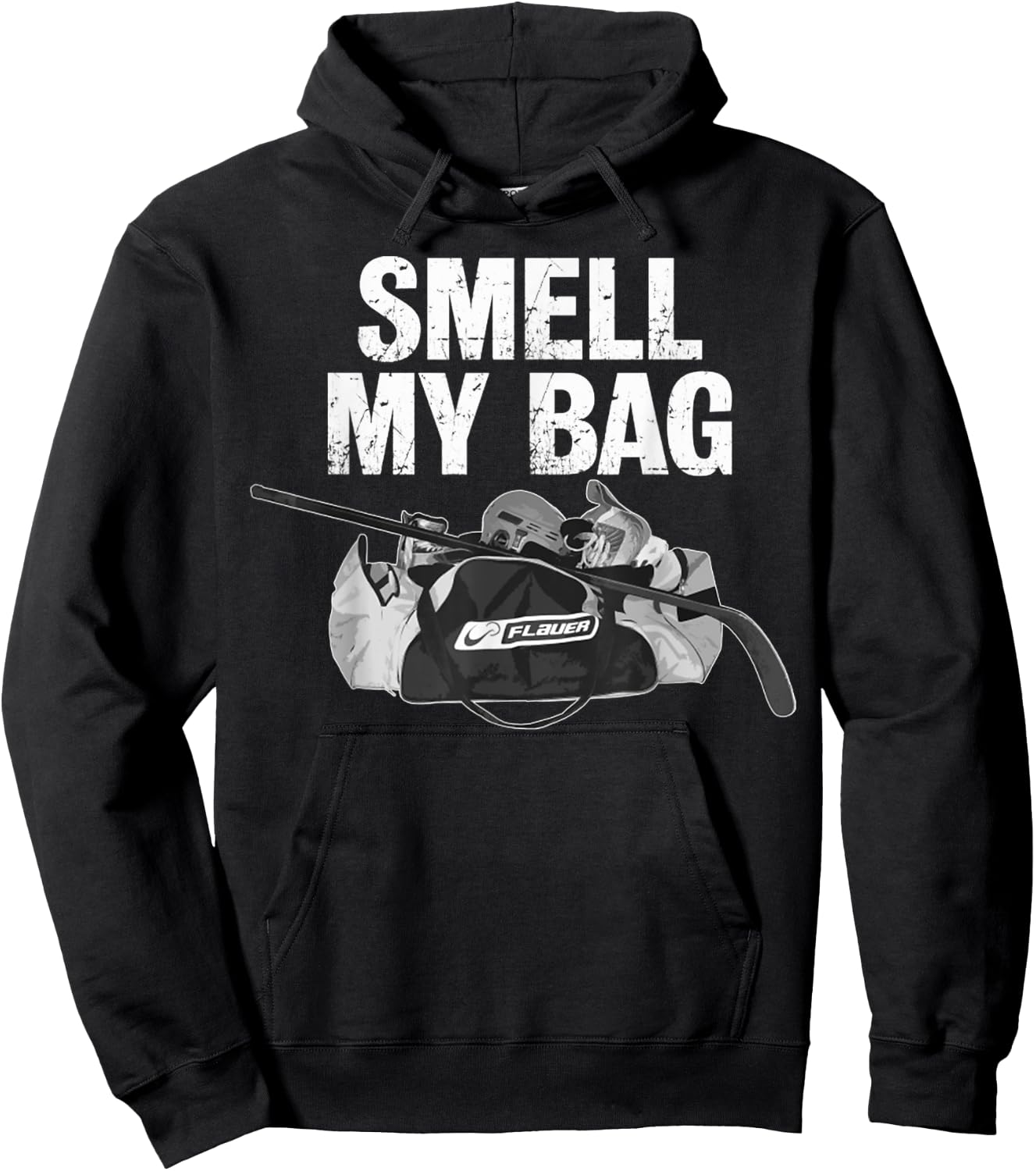 Vintage Smell My Bag Retro smelly hockey player's hockey bag Hoodie - Hoodie | Black