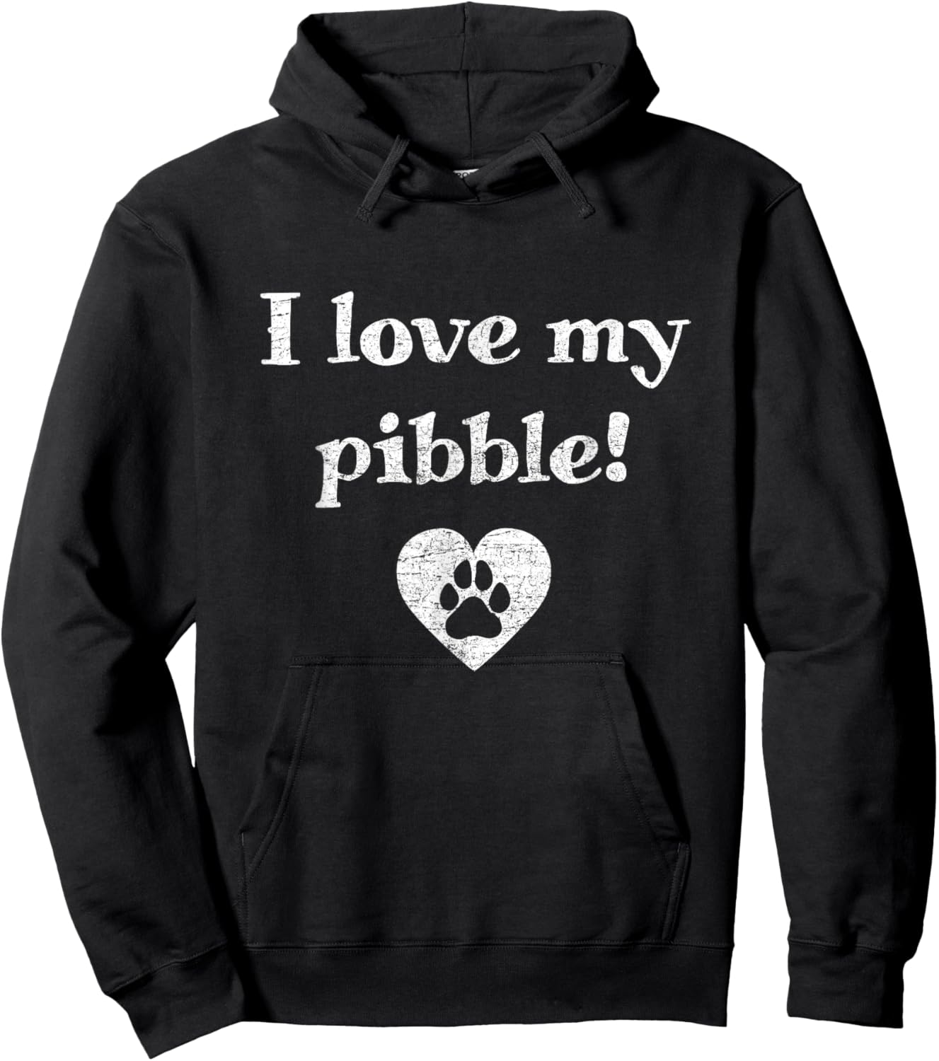 I love my pibble! pit bull puppy dog pitbull Men Women Girls Kids Hoodie - Hoodie | Black
