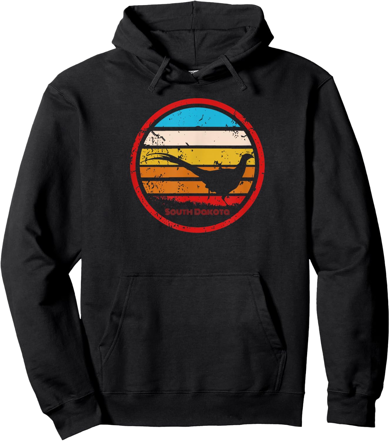 South Dakota Vintage Retro Pheasant Hunting Season Hoodie - Hoodie | Black