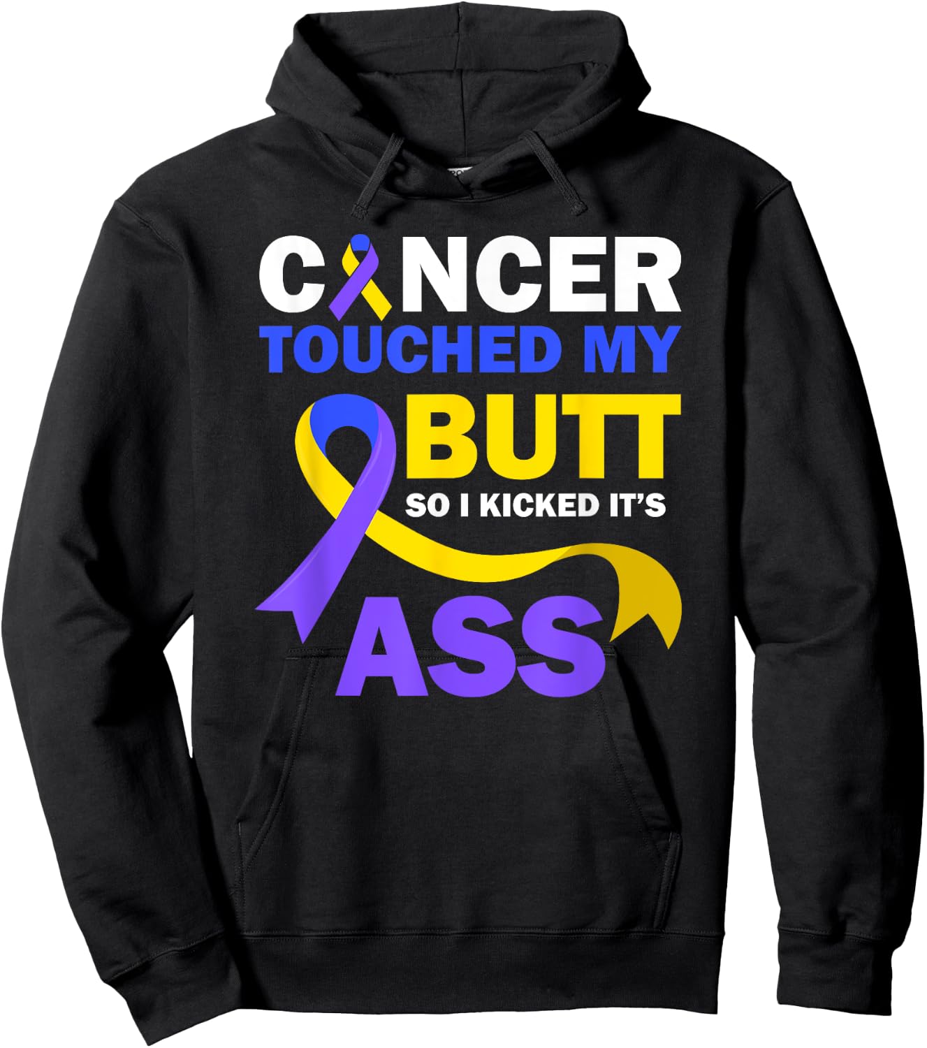 Bladder Cancer Touched My Butt So I Kicked It's Ass Fighter Hoodie - Hoodie | Black