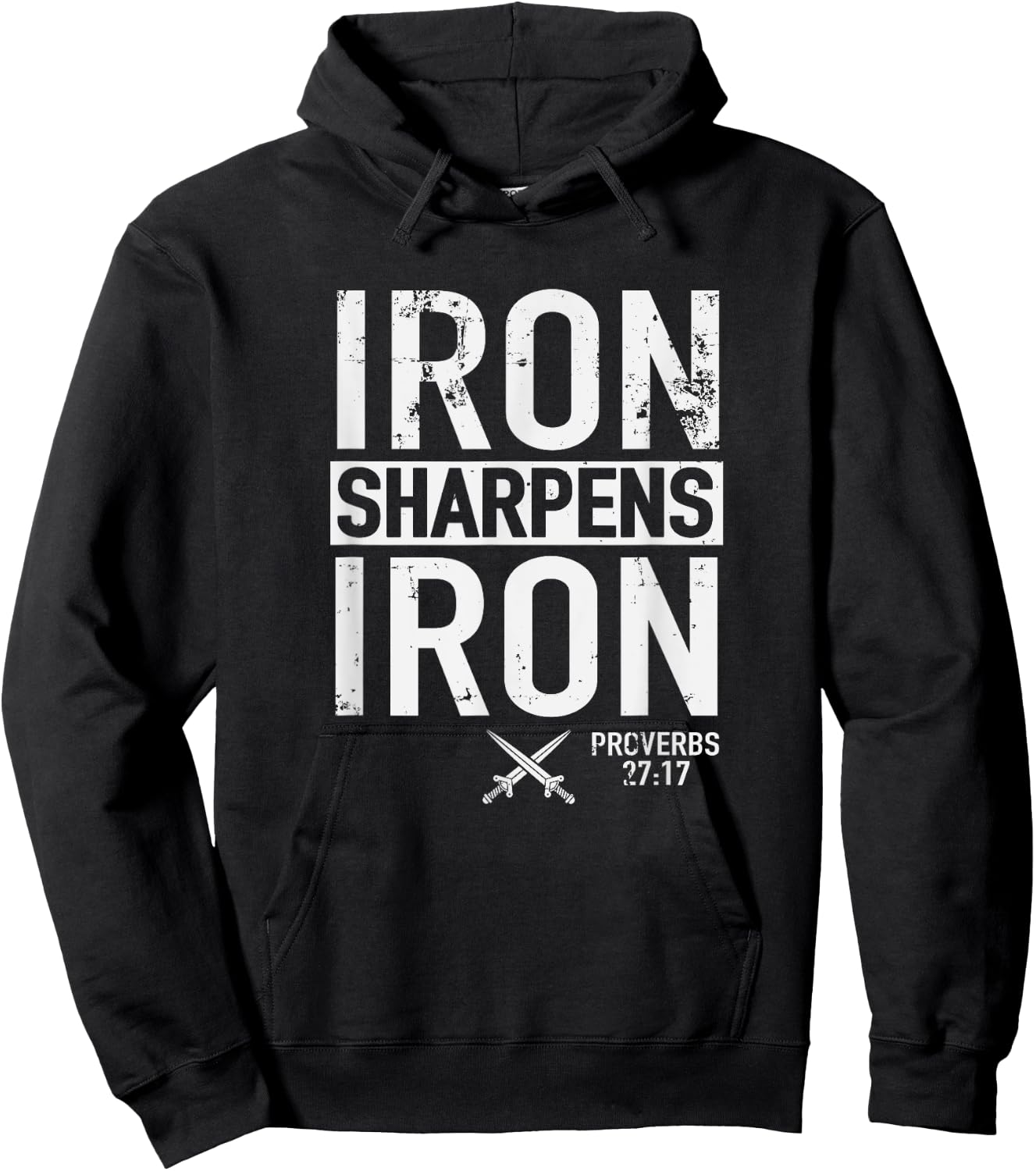 Iron Sharpens Iron Proverbs 27:17 Christian Religion Hoodie - Hoodie | Black
