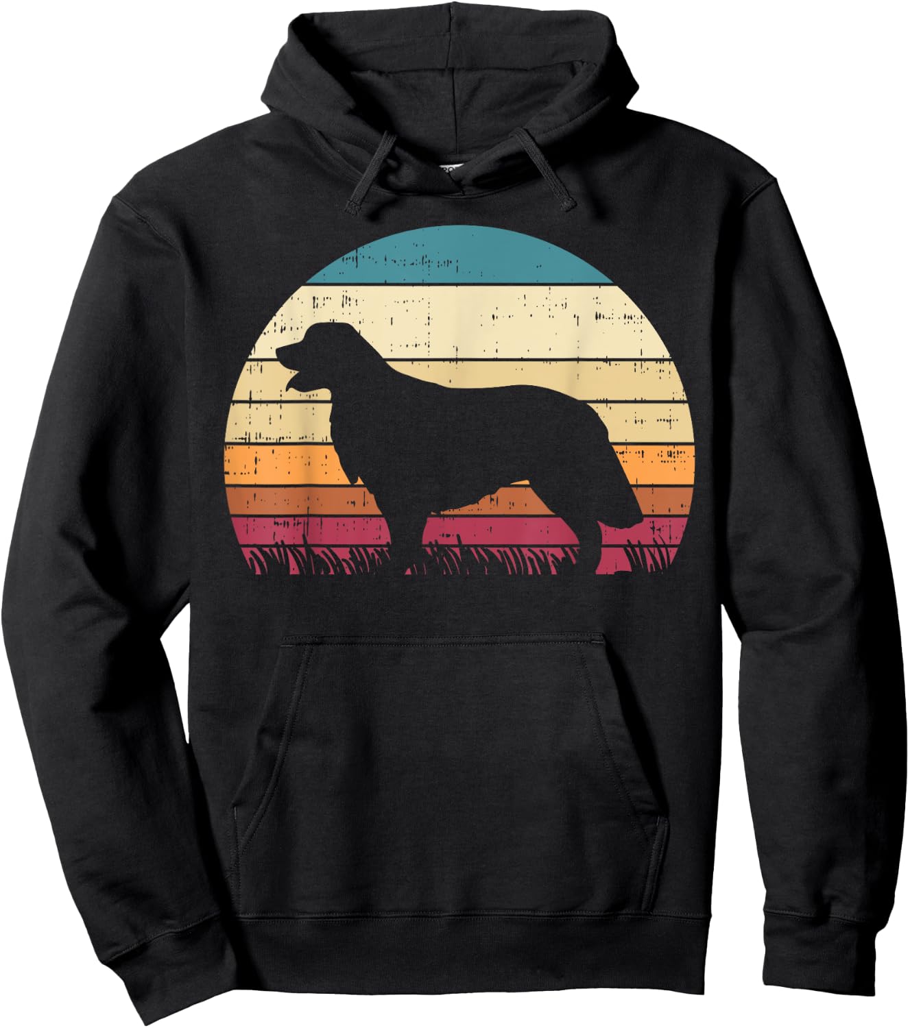 Golden Retriever Silhouette Sunset Retro Pet Dog Lover Gift Men Women Girls Kids Hoodie - Hoodie | Black