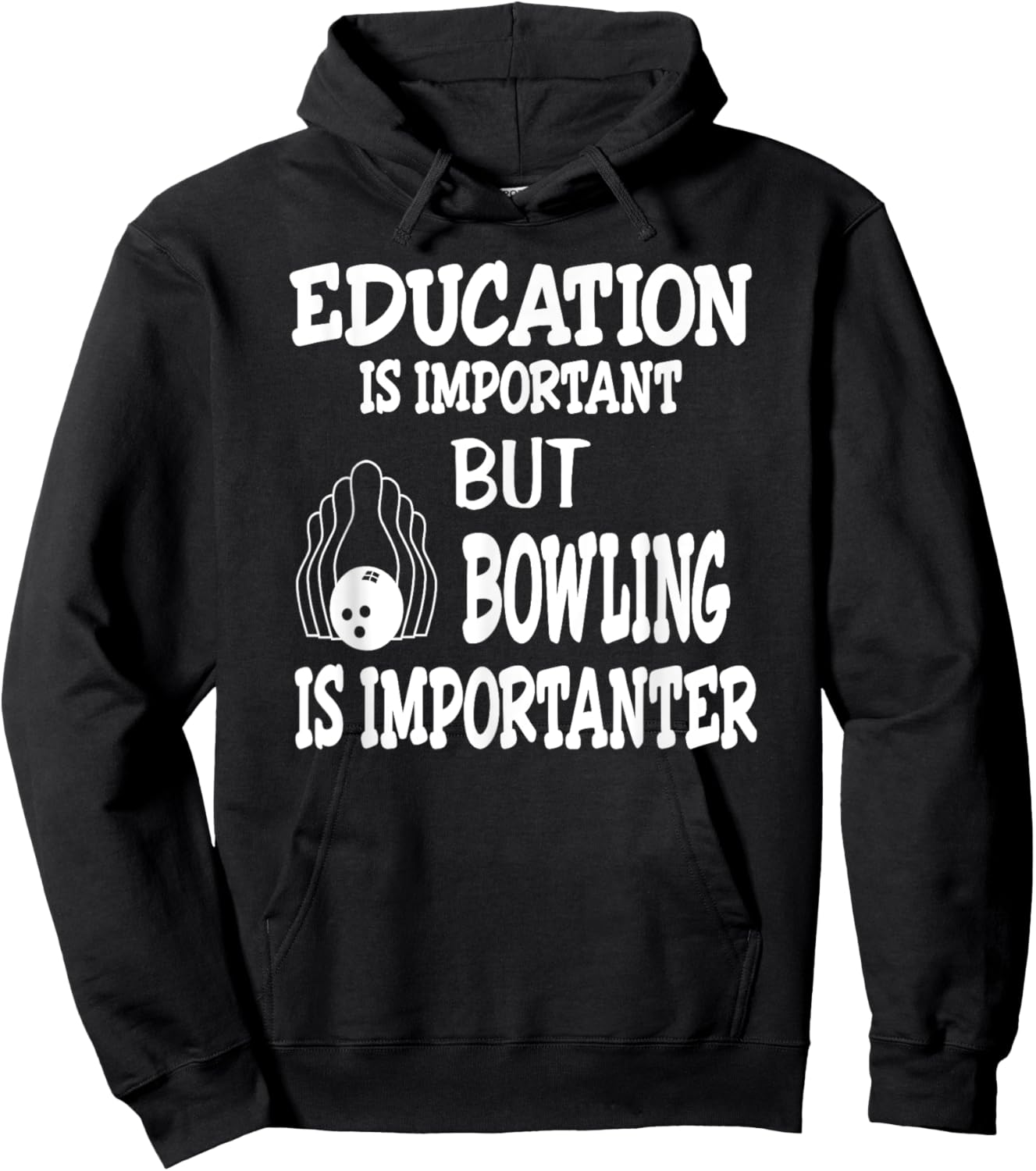 Vintage Bowling Shirts Funny Shirt For Bowlers Education Is Hoodie - Hoodie | Black
