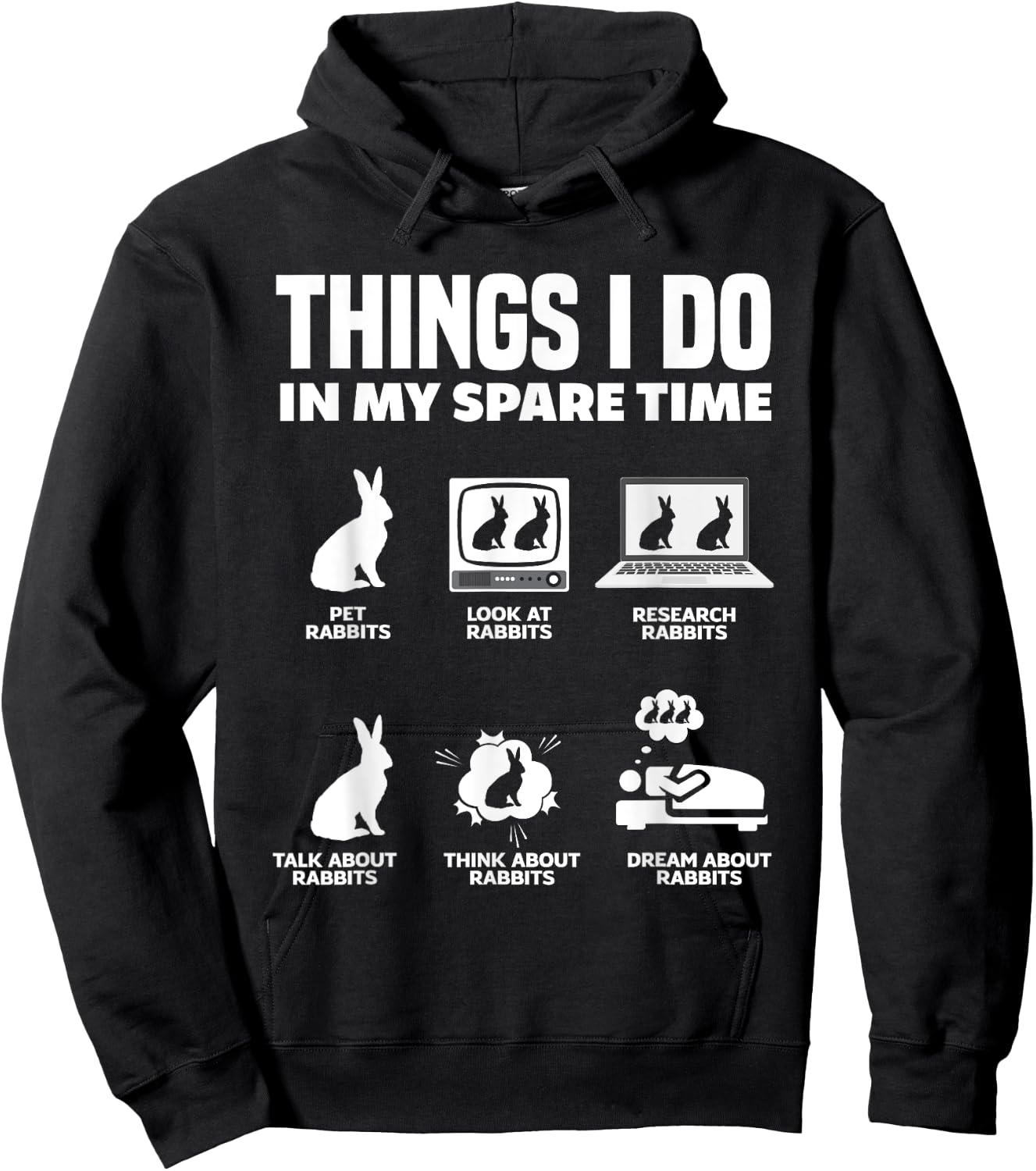 Funny Rabbit Lover Rabbit Owner Hoodie - Hoodie | Black