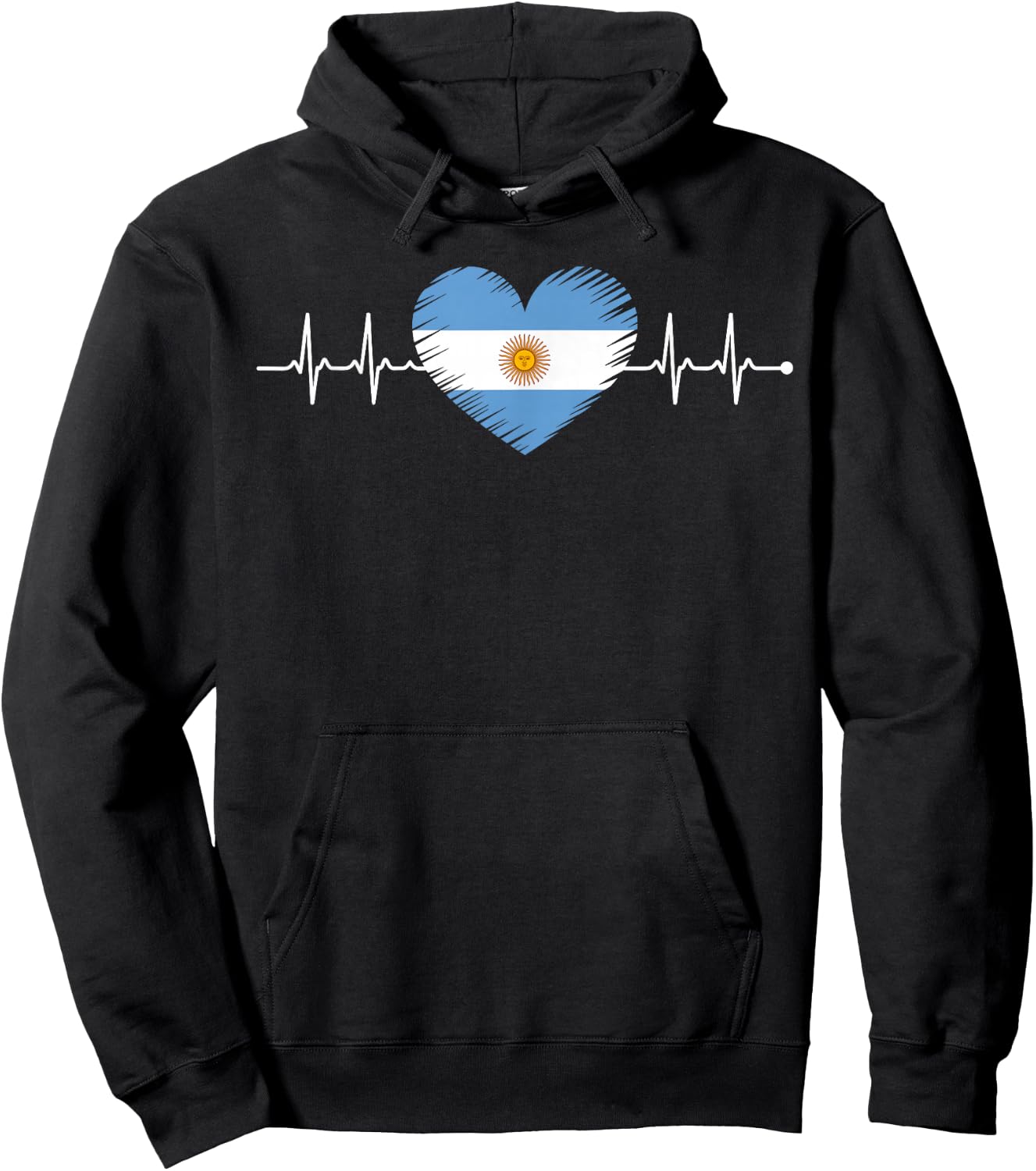 Heartbeat Argentine Argentina Root Hoodie - Hoodie | Black