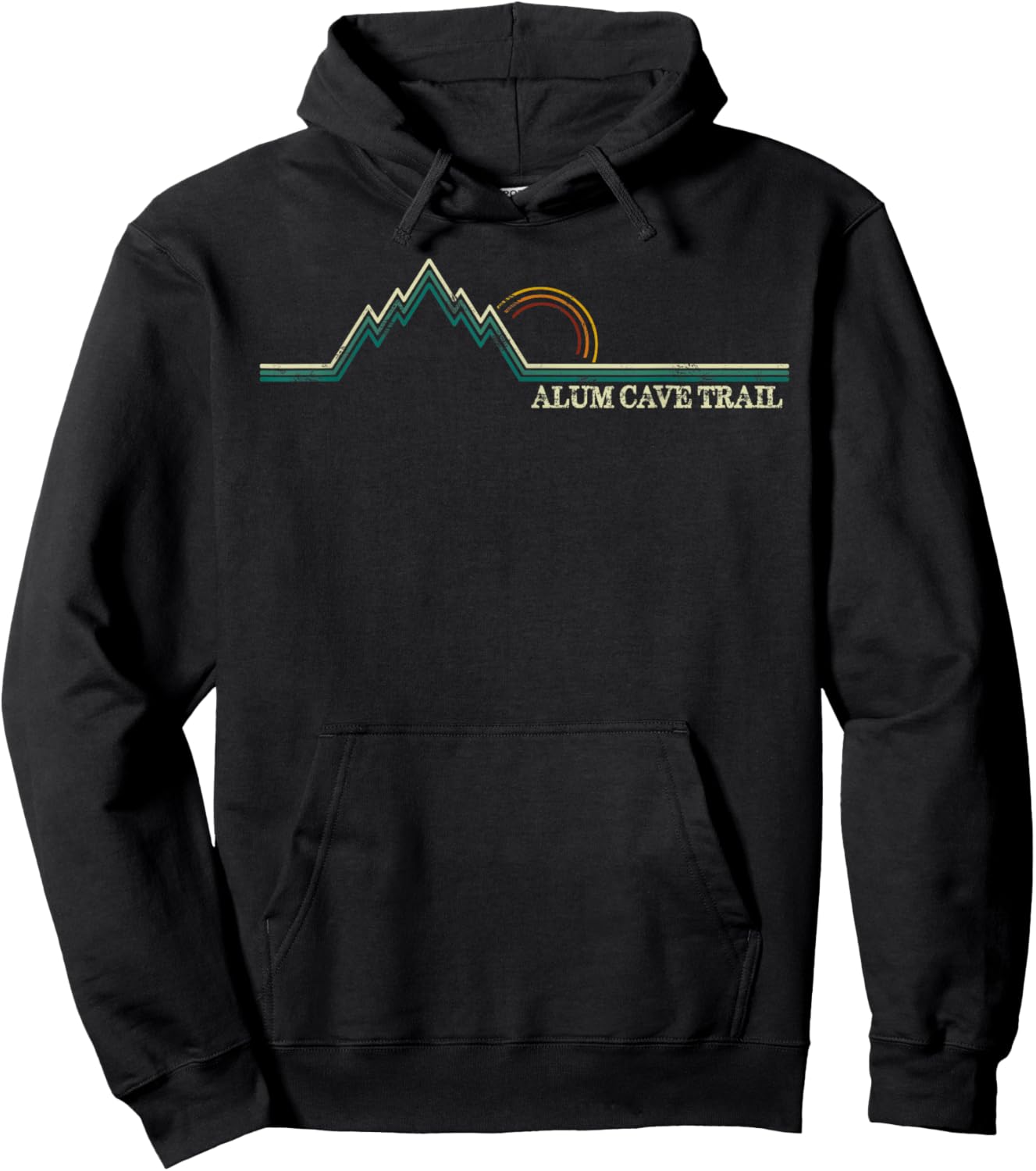 Alum Cave Trail Great Smoky Mountains National Park Retro Hoodie - Hoodie | Black