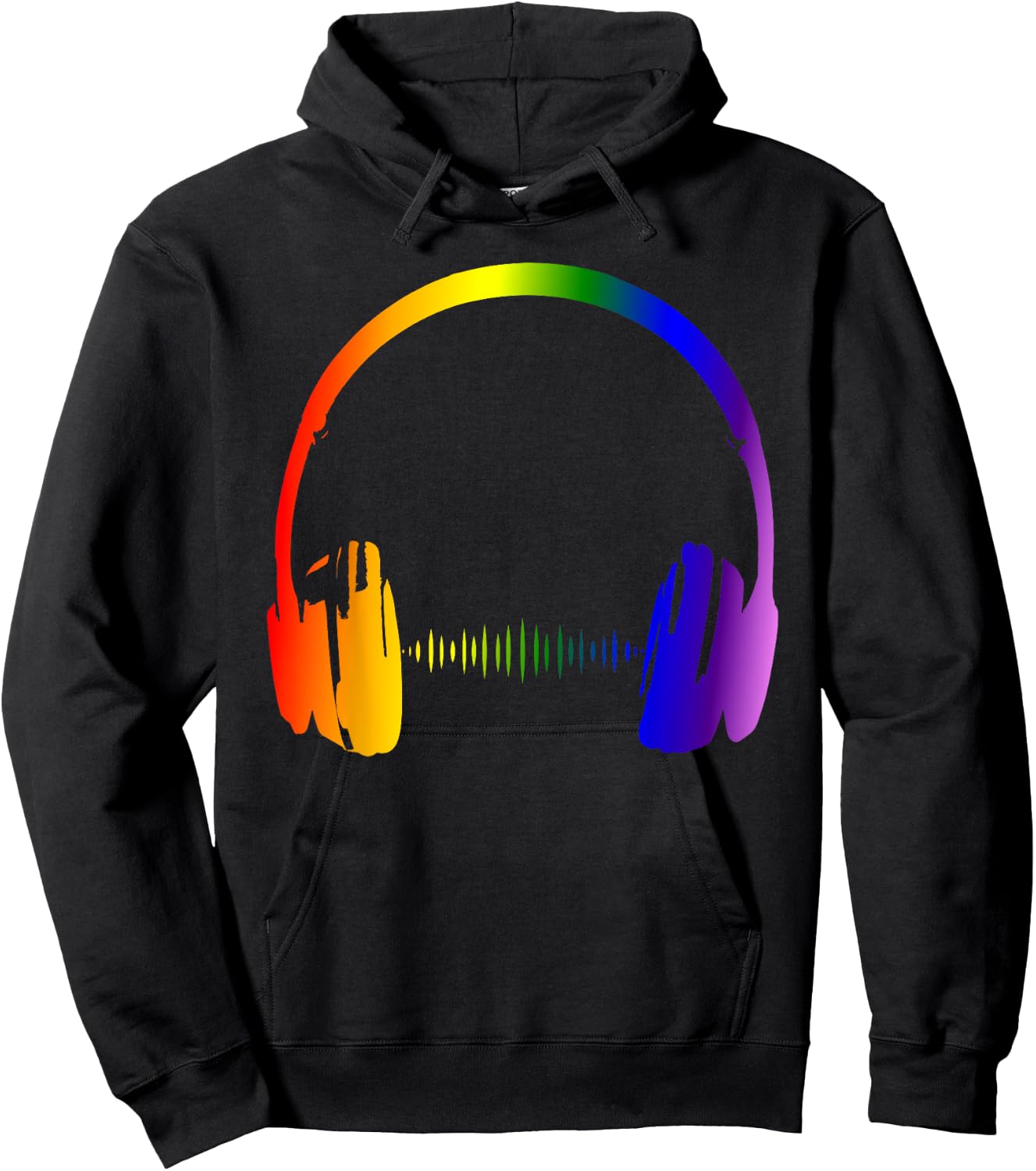 Bunte Kopfhörer Regenbogen Party Techno Radio Nachtclub DJ Hoodie - Hoodie | Black