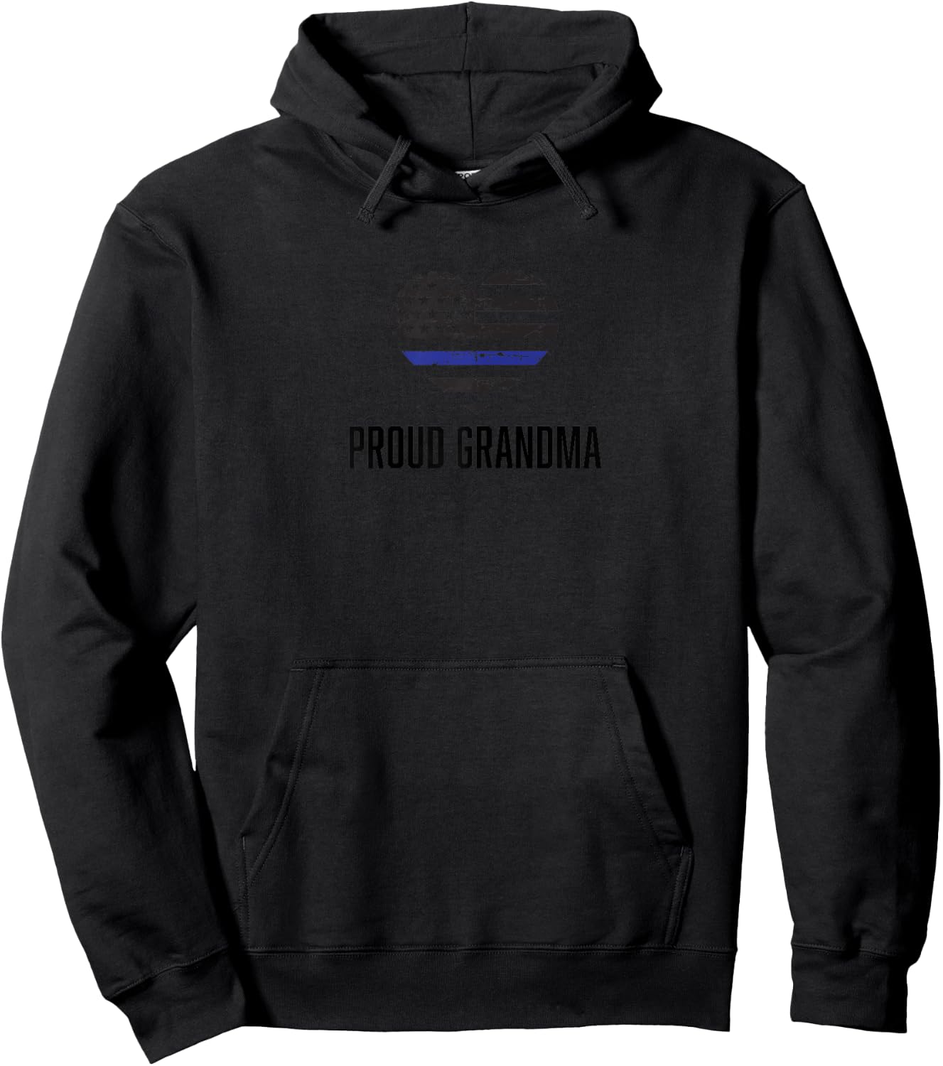 Thin Blue Line Proud Grandma police officer cop Hoodie - Hoodie | Black