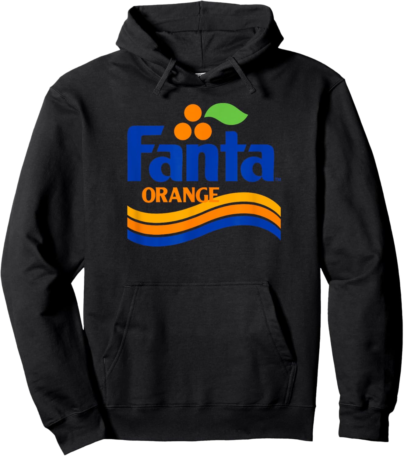 Fanta Orange 1980er Retro Wave Logo Hoodie - Hoodie | Black