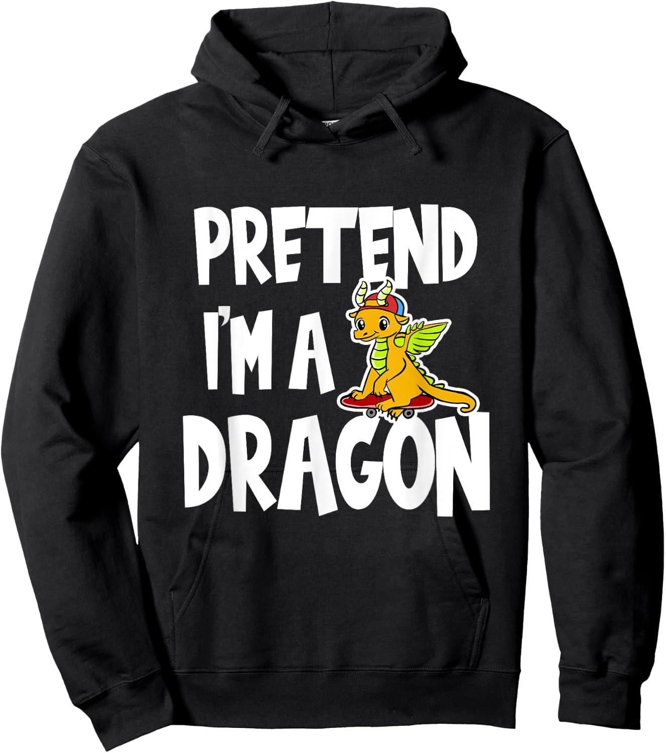Pretend I'm A Dragon Halloween Costume Funny Gift Hoodie - Hoodie | Black